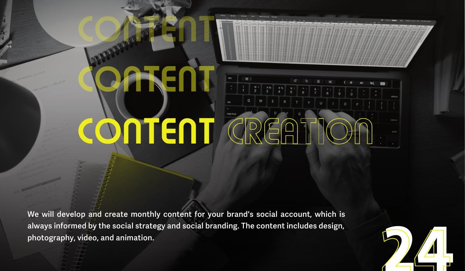 Content creation workspace from the BASH company profile